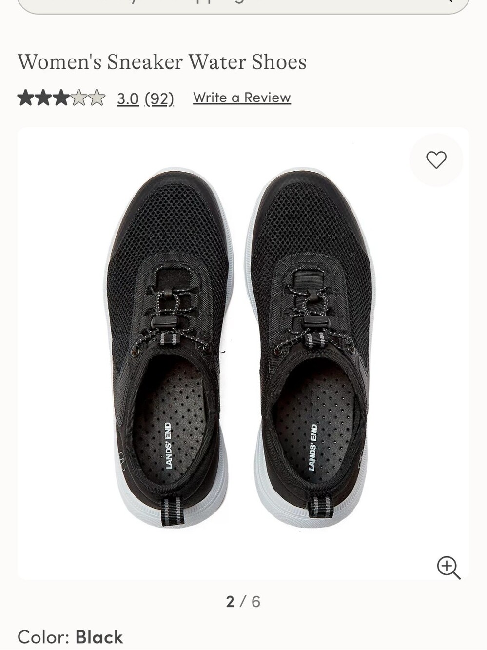 Womens Lands End Sneakers Size 11 Like New Black